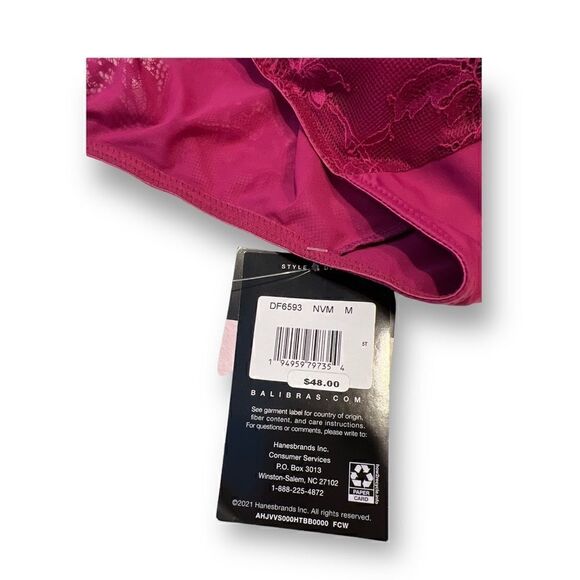 Bali Plunge Lace Racer Back Wirefree Size Medium - Picture 4 of 6